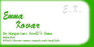 emma kovar business card